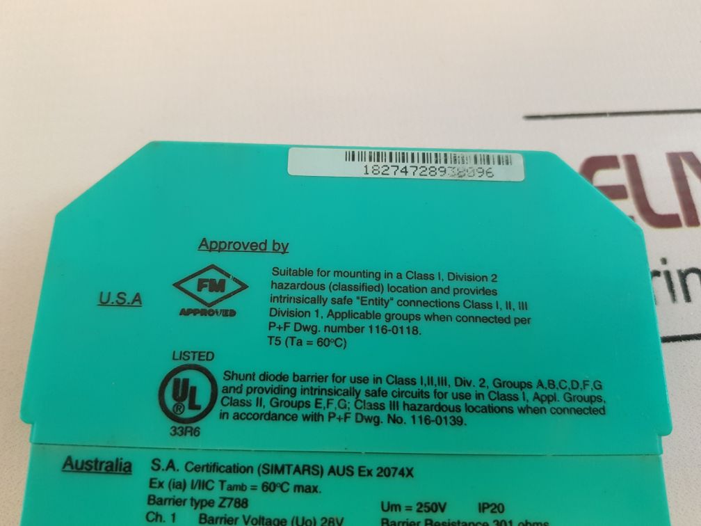 Pepperl+Fuchs Z-series Z788 Safe Snap Barrier 71810