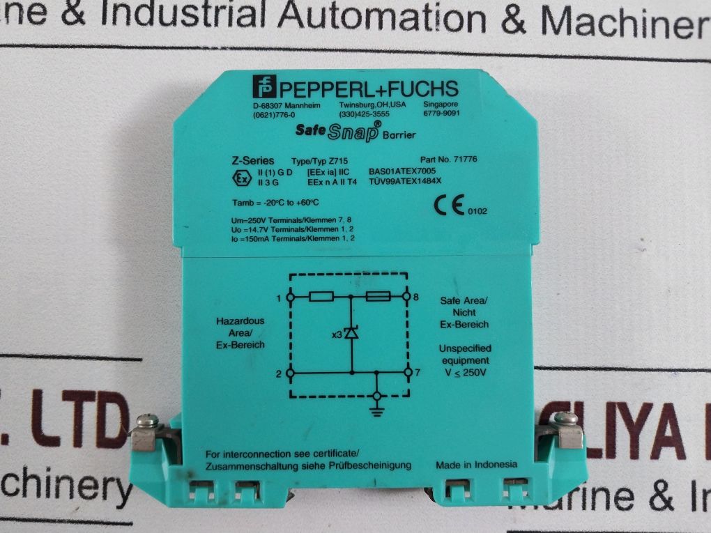 Pepperl+Fuchs Z715 Safesnap Barrier 71776