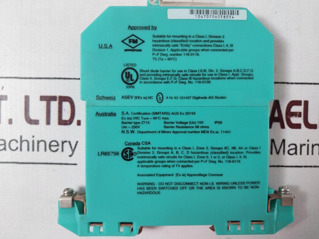 Pepperl+Fuchs Z715 Safesnap Barrier 71776