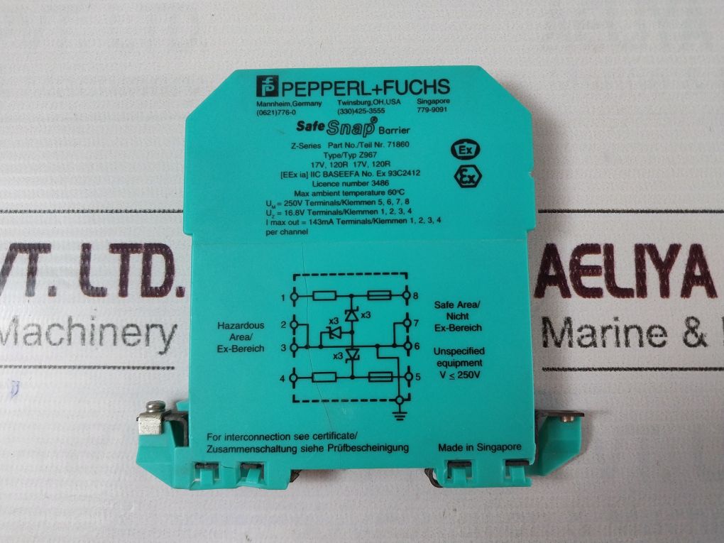 Pepperl+Fuchs Z-series Z967 Safe Snap Barrier 71860