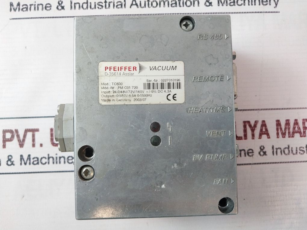 Pfeiffer Tc600 Pump Controller Pm C01 720