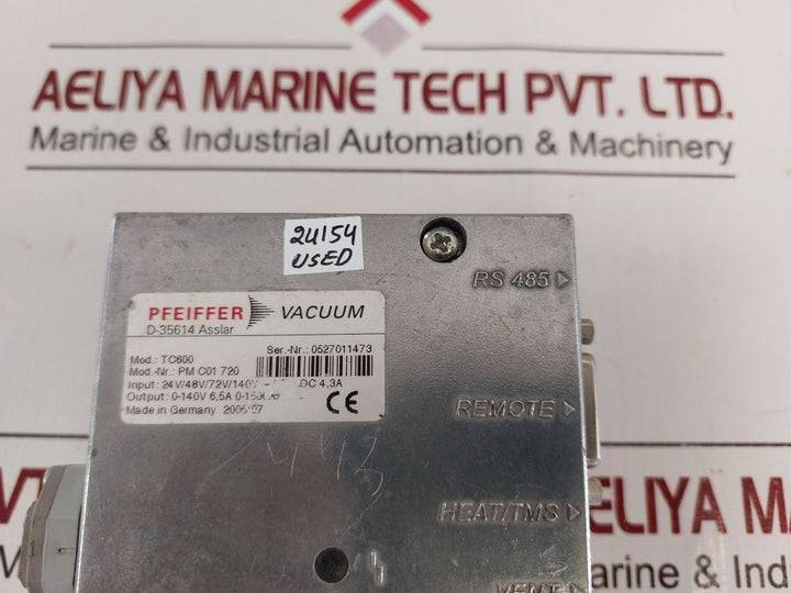 Pfeiffer vacuum pm c01 720 turbomolecular pump controller tc600