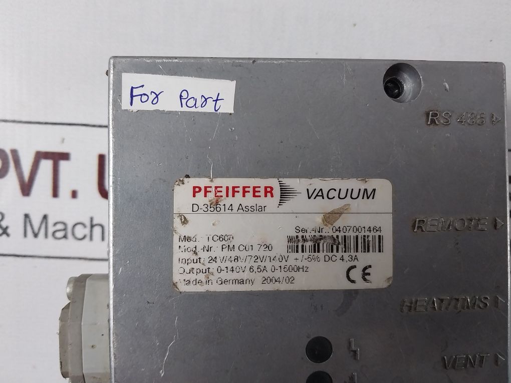 Pfeiffer Vacuum Tc600 Pump Controller Pm C01 720