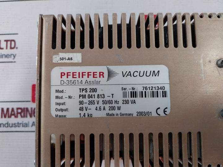 Pfeiffer Vacuum Tps 200 Turbo Pump Power Supply Pm 041 813-t