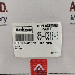 Philips 8503163 Motor Start Capacitor 330Vac 50/60Hz