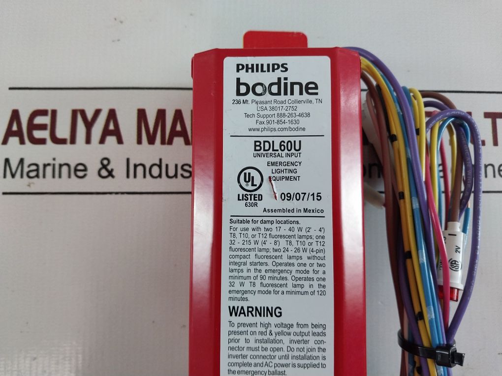Philips Bdl60U Emergency Light Ballast Rev 1.0
