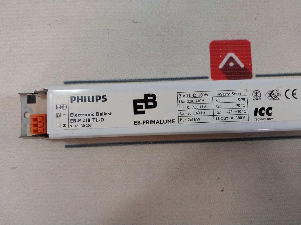 Philips Eb-p 218 Tl-d Electronic Ballast For Fluorescent Lamps 18W