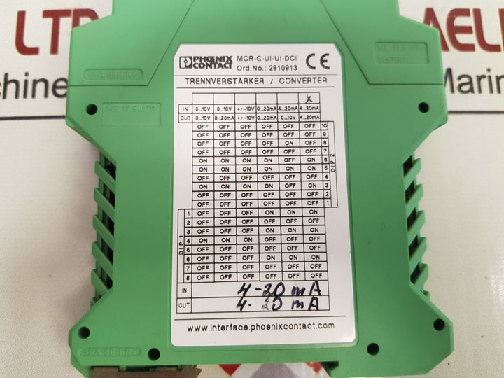 Phoenix Contact Mcr-c-ui-ui-dci Isolation Amplifier 18-31, 2Vdc