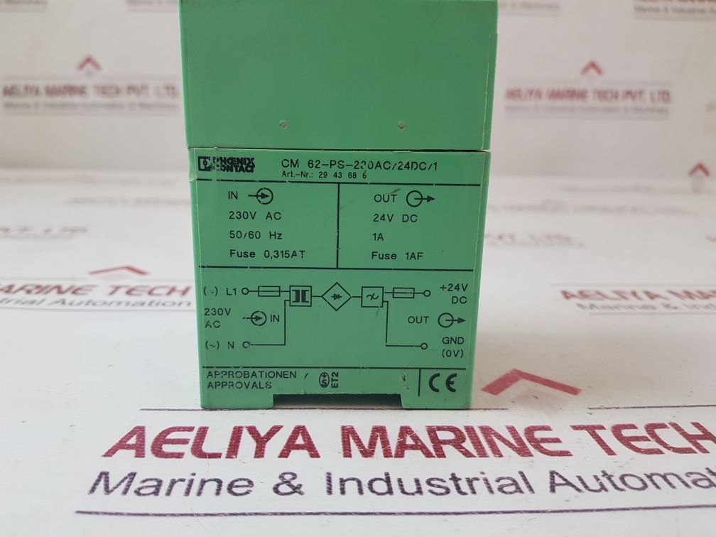 Phoenix Contact Cm 62-ps-230Ac/24Dc/1 Power Supply 230V Ac