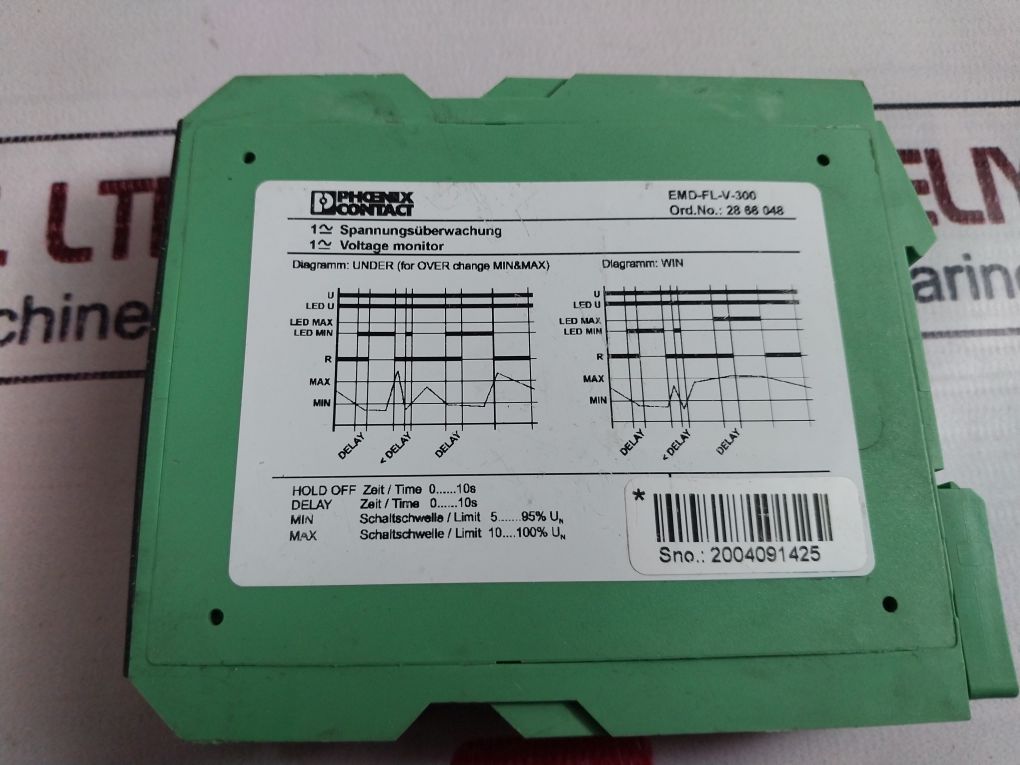 Phoenix Contact Emd-fl-v-300 Monitoring Voltage Relay