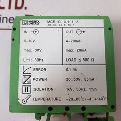 Phoenix Contact Mcr-c-u/I-4-a Isolated Signal Converter 2781657