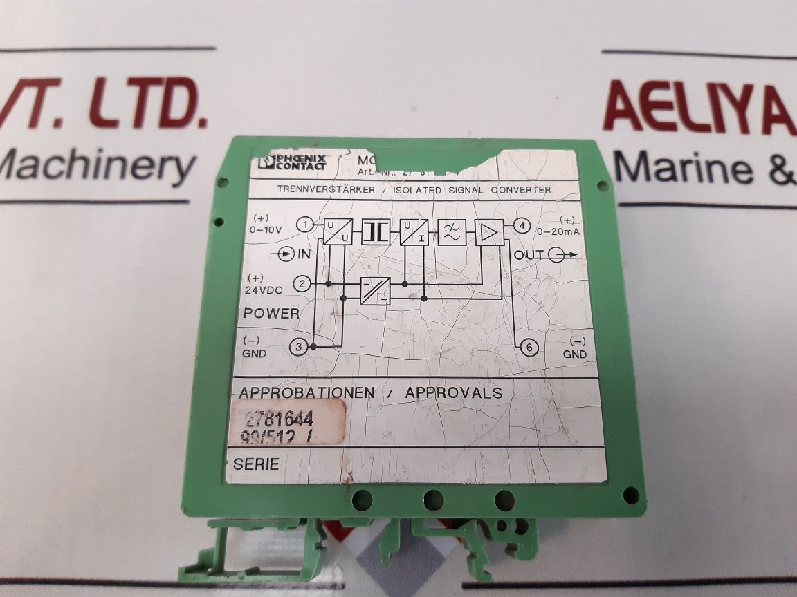 Phoenix Contact Mcr-c-u/I-o-a Isolated Signal Converter 24V Dc