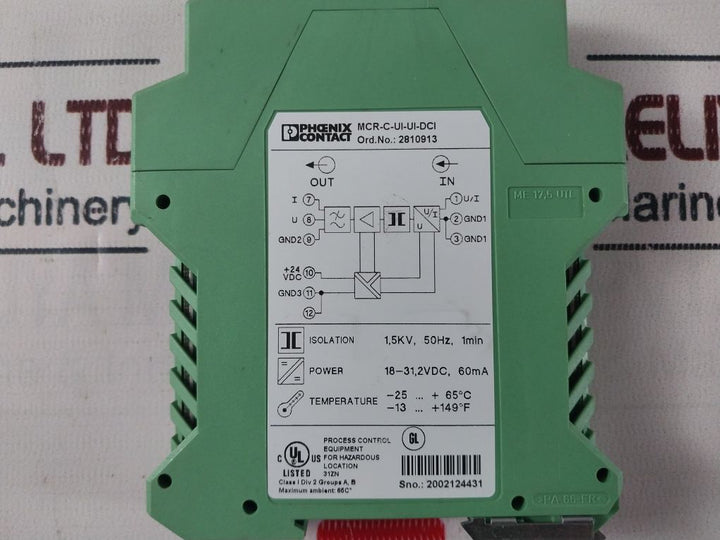 Phoenix Contact Mcr-c-ui-ui-dci Signal Conditioner