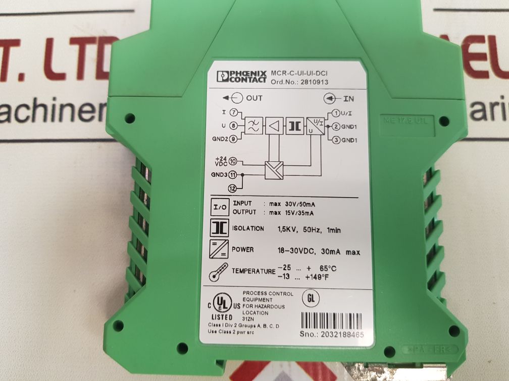 Phoenix Contact Mcr-c-ui-ui-dci Isolating Amplifier 2810913 +65°C