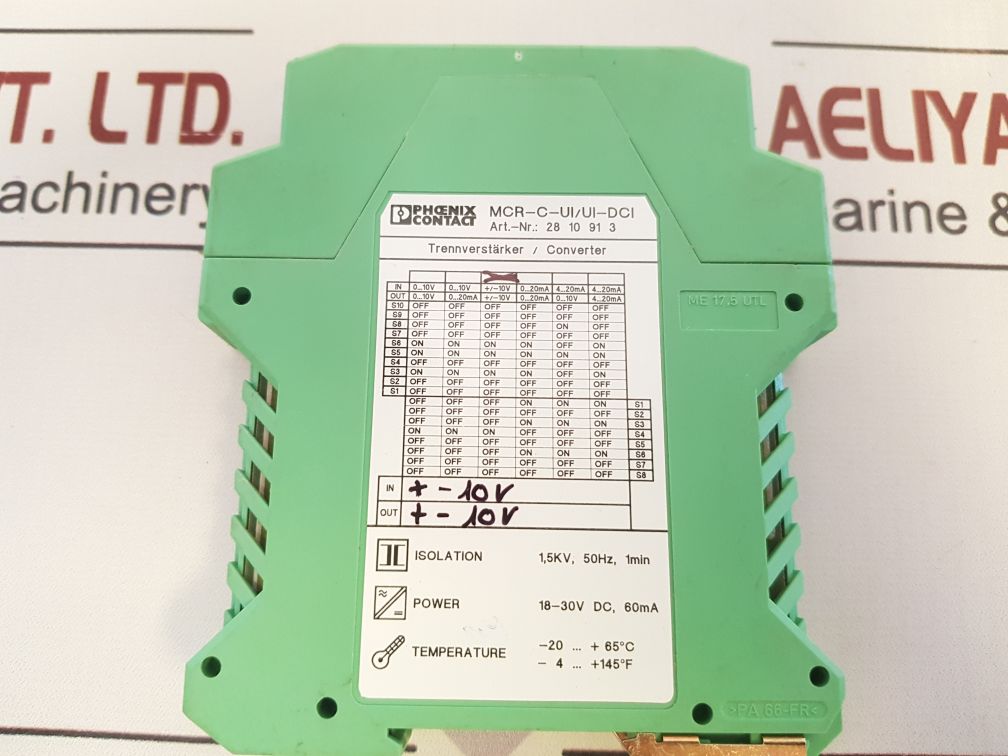Phoenix Contact Mcr-c-ui/Ui-dci Isolation Amplifier 60Ma