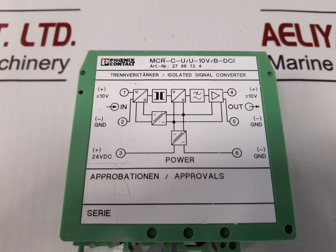 Phoenix Contact Mcr-c-u/U-10V/B-dci Isolated Signal Converter 24V Dc