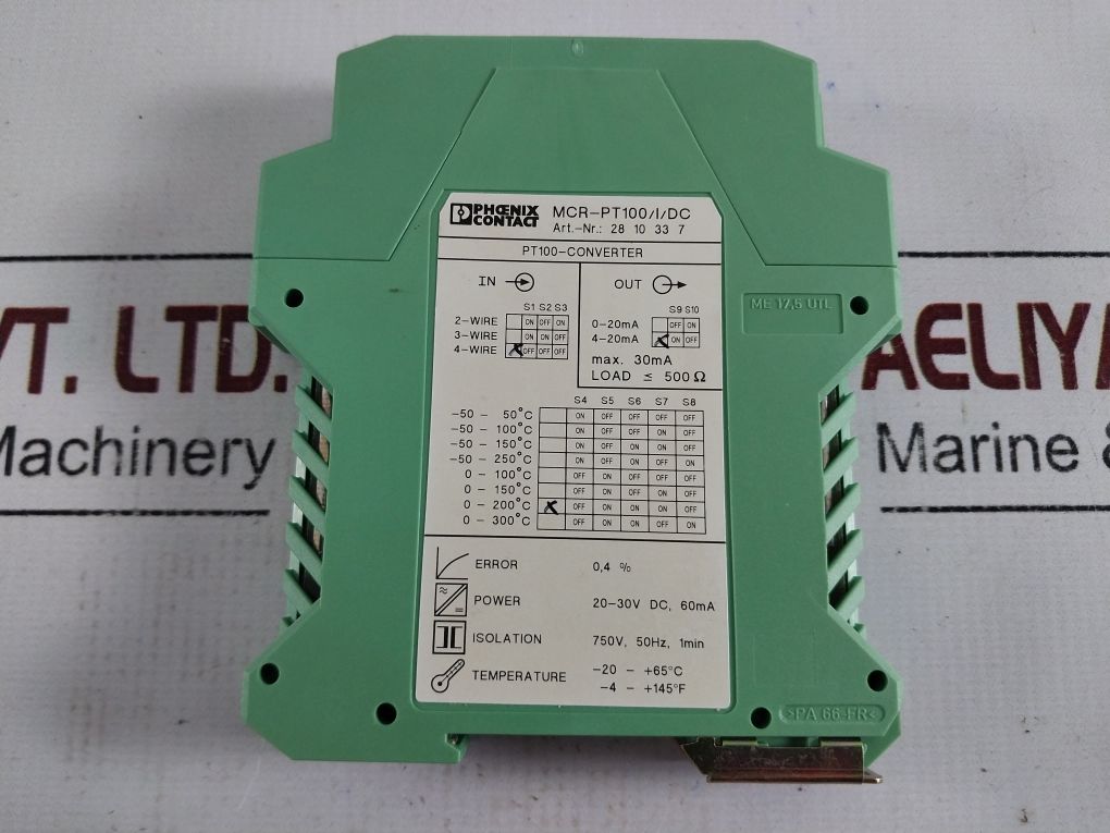 Phoenix Contact Mcr-pt100/I/Dc Temperature Transducer 28 10 33 7