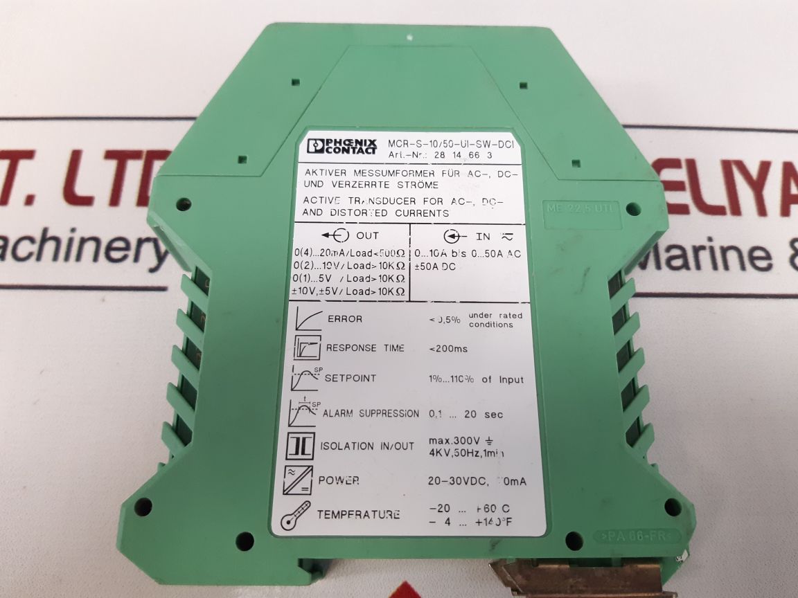 Phoenix Contact Mcr-s-10/50-ui-sw-dci Current Transducer 28 14 66 3