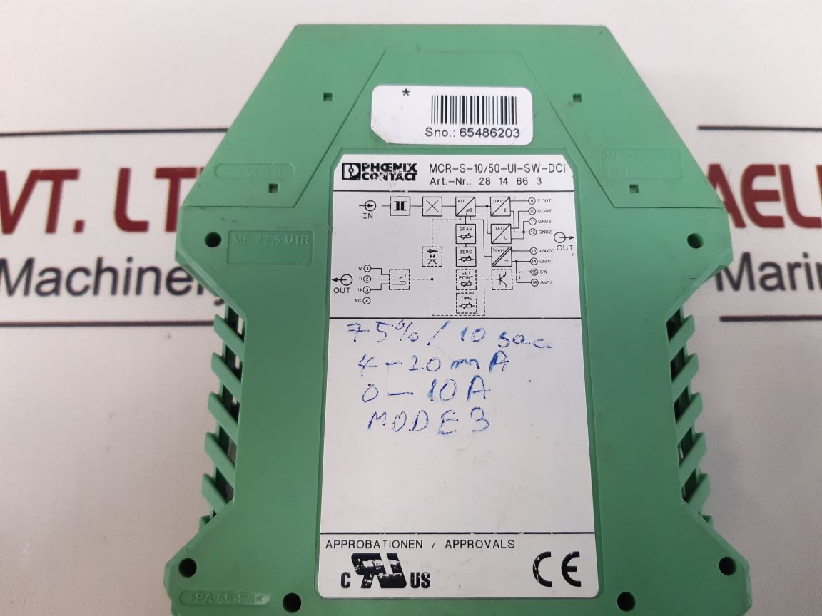 Phoenix Contact Mcr-s-10/50-ui-sw-dci Current Transducer 28 14 66 3