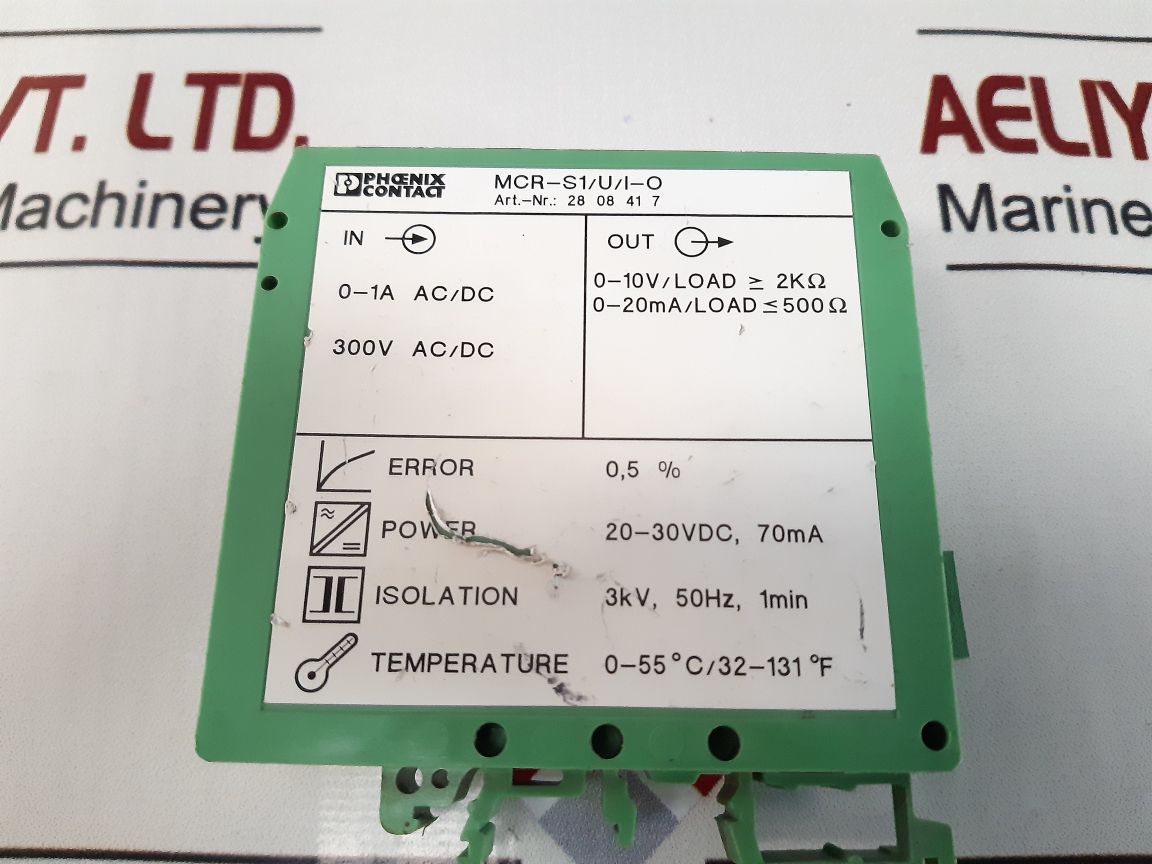 Phoenix Contact Mcr-s1/U/I-o Current Transformer 20-3020-30Vdc