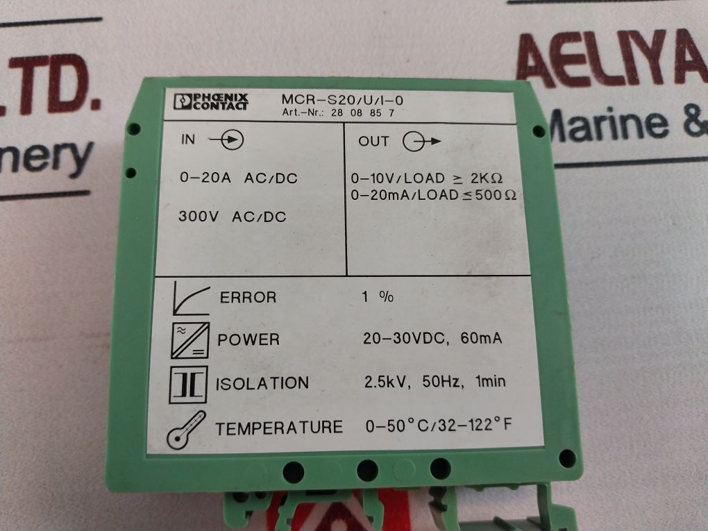 Phoenix Contact Mcr-s20/U/I-0 Current Transformer 20-30Vdc 60Ma