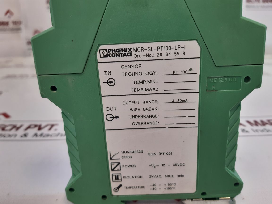 Phoenix Contact Mcr-sl-pt100-lp-i Temperature Measuring Transducer 28 64 55 8
