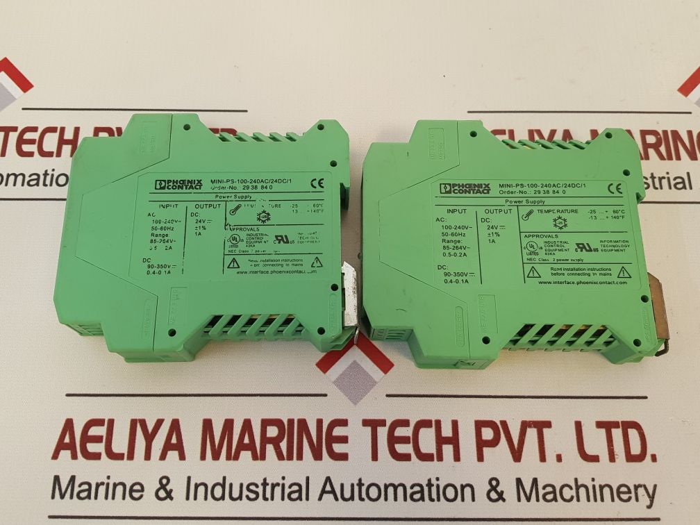 Phoenix Contact Minipower Mini-ps-100-240Ac/24Dc/1 Power Supply Unit 29 38 84 0
