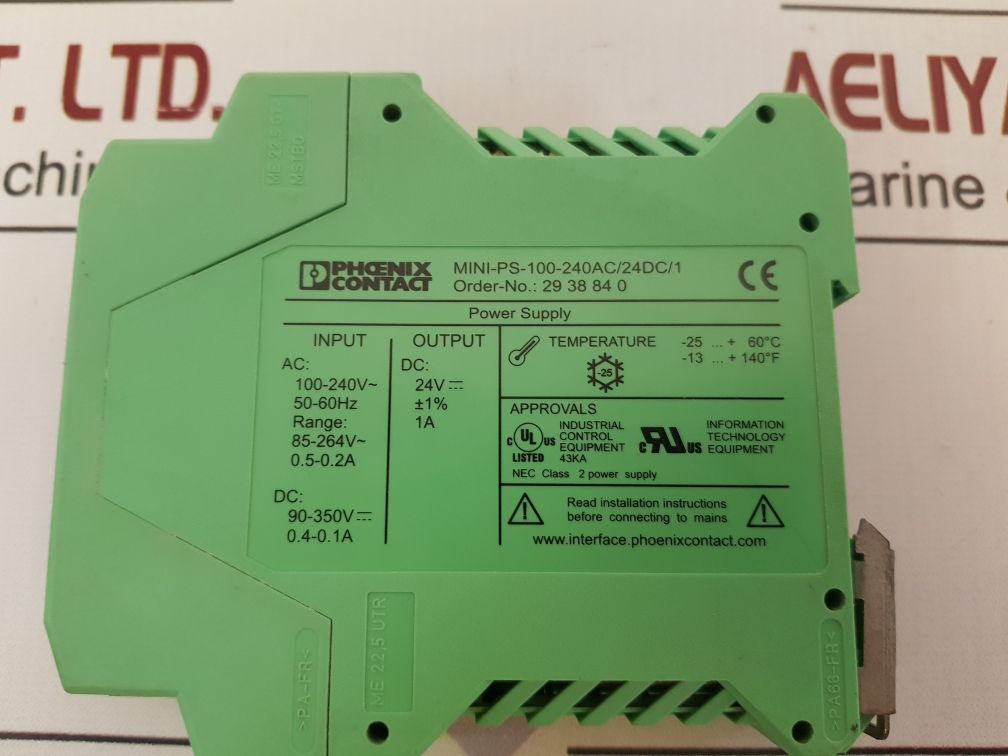 Phoenix Contact Mini Power Mini-ps-100-240Ac/24Dc/1 Power Supply Unit