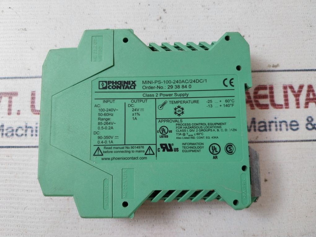 Phoenix Contact Mini-ps-100-240Ac/24Dc/1 Power Supply Unit