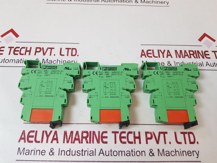 Lot Of 3X Phoenix Contact Plc-bsc-24Dc/21-21 Relay Socket With 2967015