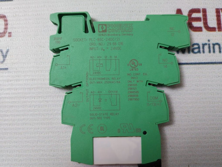 Lot Of 5X Phoenix Contact Plc-bsc-24Dc Relay Base 2966016