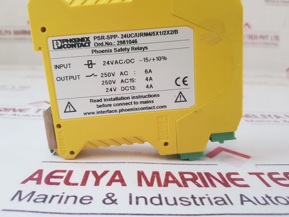 Phoenix Contact Psr-spp- 24UcUrm45X12X2B Safety Relays 2981046