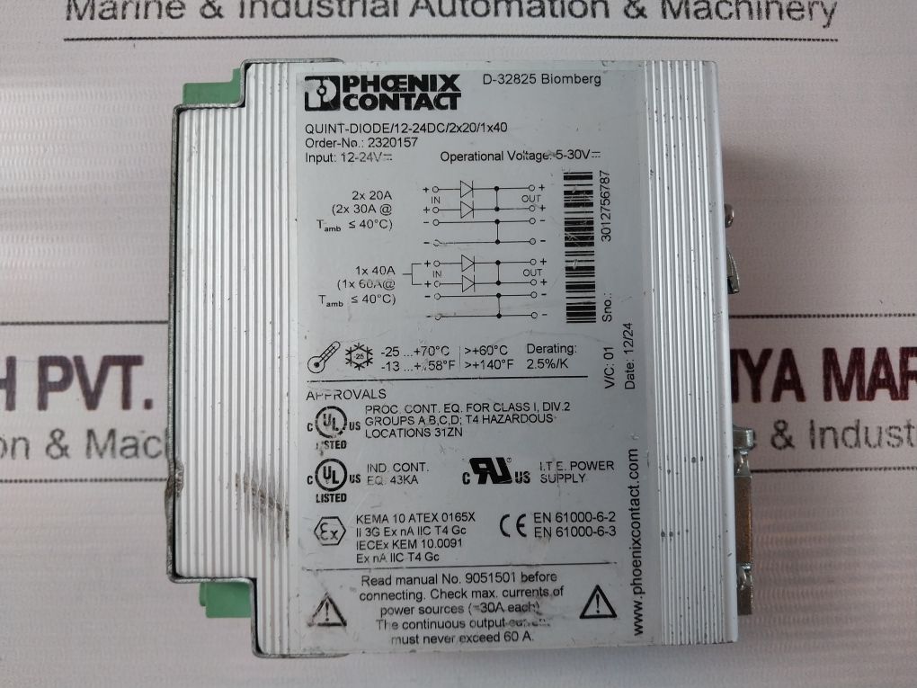 Phoenix Contact Quint-diode/12-24Dc/2X20/1X40 Power Module 2320157