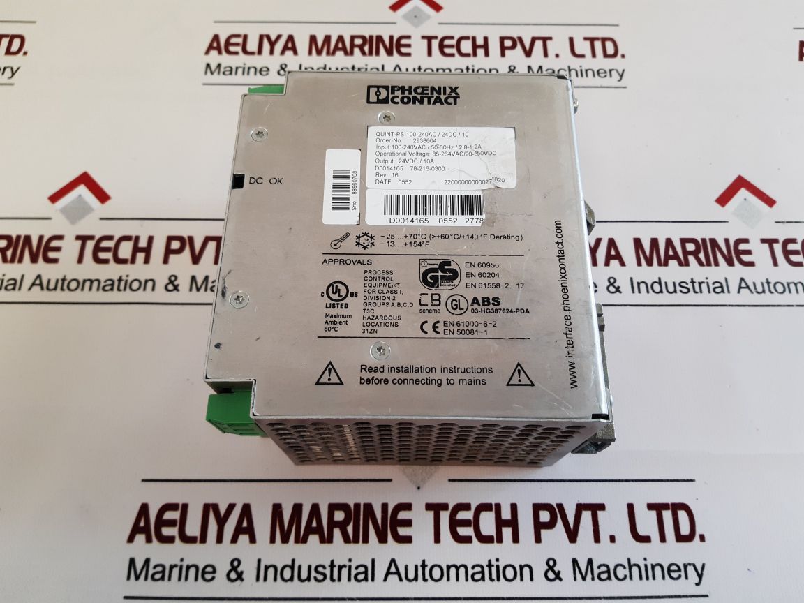 Phoenix Contact Quint-ps-100-240Ac/24Dc/10 Power Supply Unit