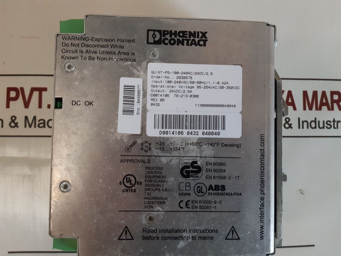 Phoenix Contact Quint-ps-100-240Ac/24Dc/2.5 Power Supply Unit