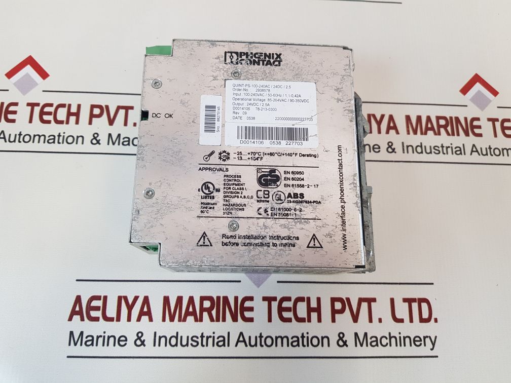 Phoenix Contact Quint-ps-100-240Ac/24Dc/2,5 Power Supply