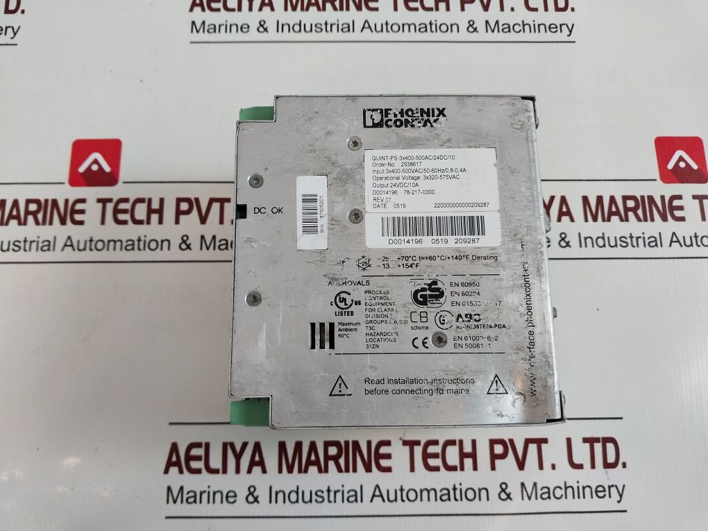 Phoenix Contact Quint-ps-3X400-500Ac/24Dc/10 Power Supply 