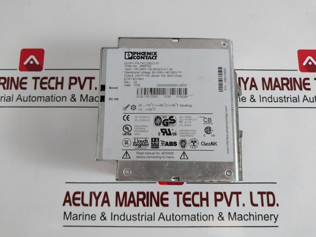 Phoenix Contact Quint-ps/1Ac/24Dc/10 Power Supply Rev 02
