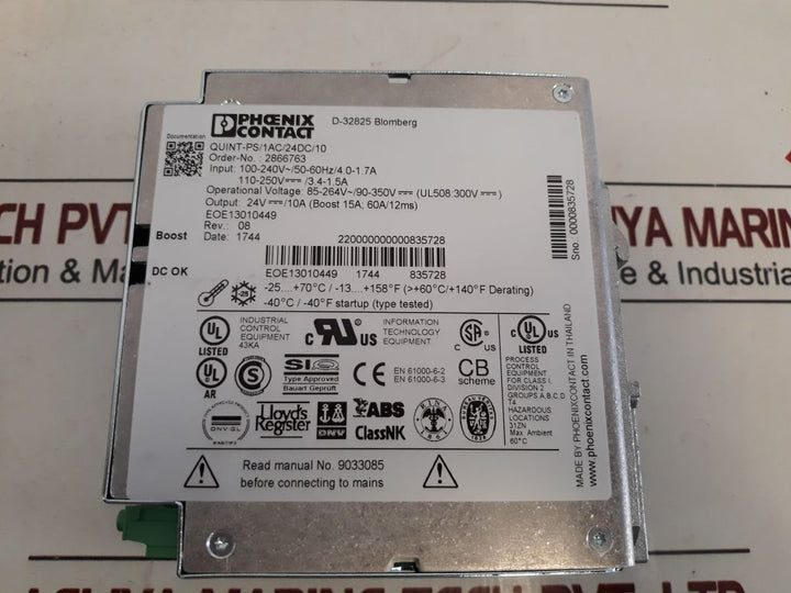 Phoenix Contact Quint-ps/1Ac/24Dc/10 Power Supply