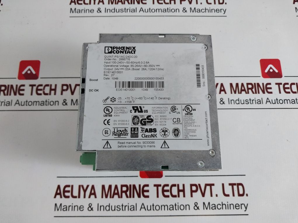 Phoenix Contact Quint-ps/1Ac/24Dc/20 Power Supply 