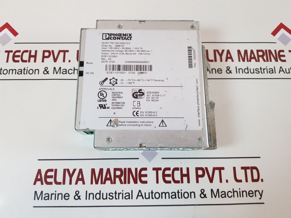 Phoenix Contact Quint-ps/1Ac/24Dc/3.5 Power Supply Module Rev 03
