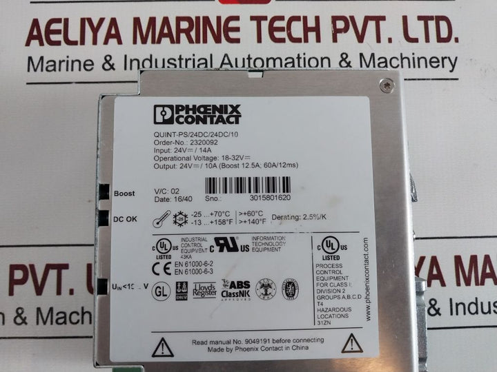 Phoenix Contact Quint-ps/24Dc/24Dc/10 Quint Power Supply 2320092