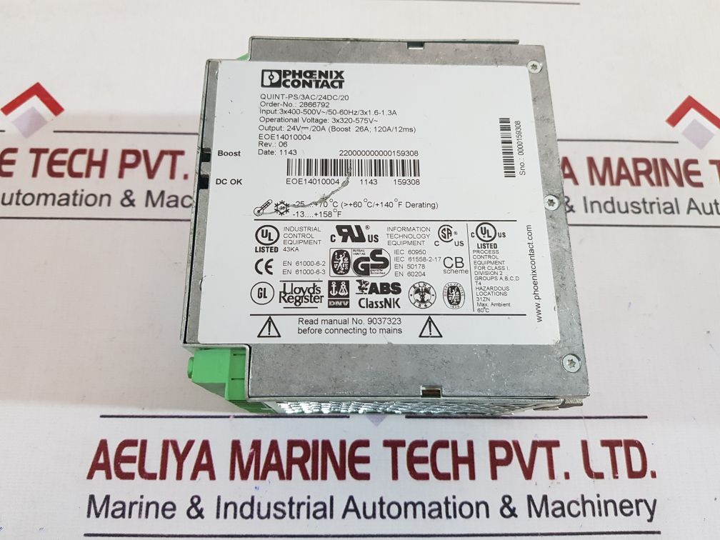 Phoenix Contact Quint-ps/3Ac/24Dc/20 Quint Power Supply