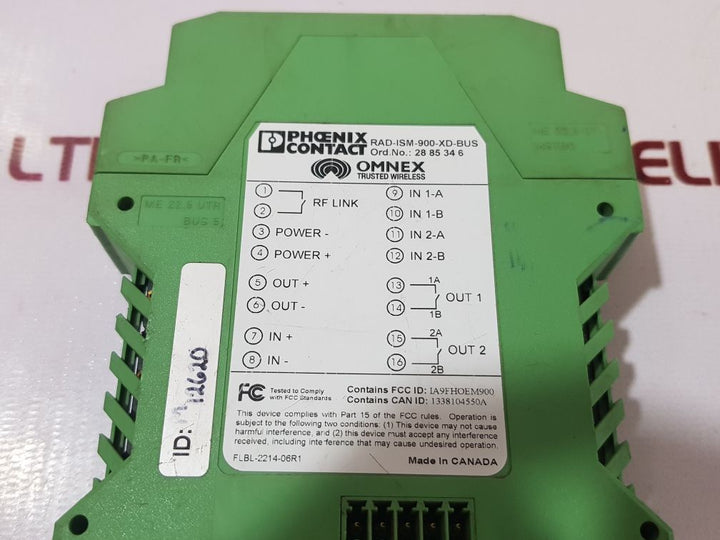 Phoenix contact rad-ism-900-xd-bus spread spectrum transceiver