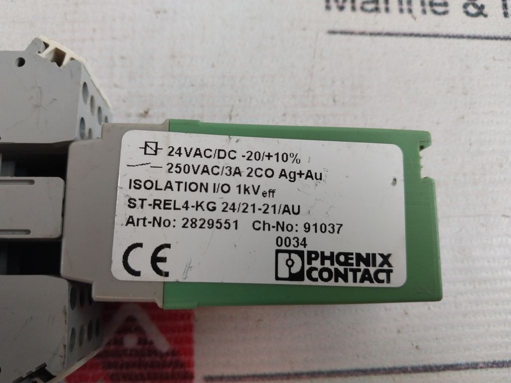 Phoenix Contact St-rel4-kg 24/21-21/Au Relay Connector With Base