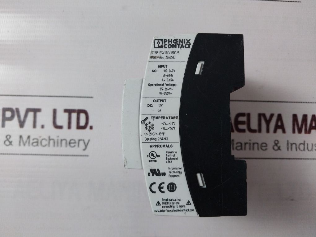 Phoenix Contact Step-ps/1Ac/12Dc/5 Step Power Supply Module