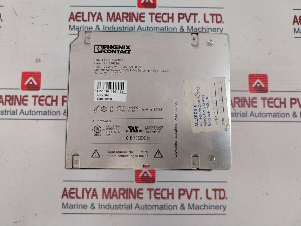 Phoenix Contact Trio-ps/1Ac/24Dc/20 Power Supply Rev 04 20A