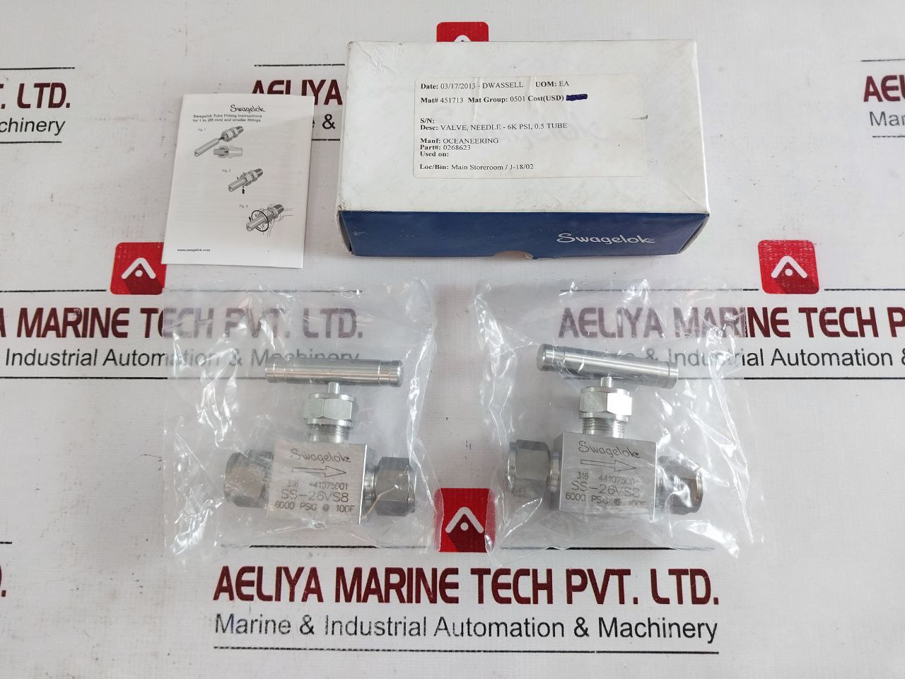 Swagelok Ss-26Vs8 Bonnet Needle Valve
