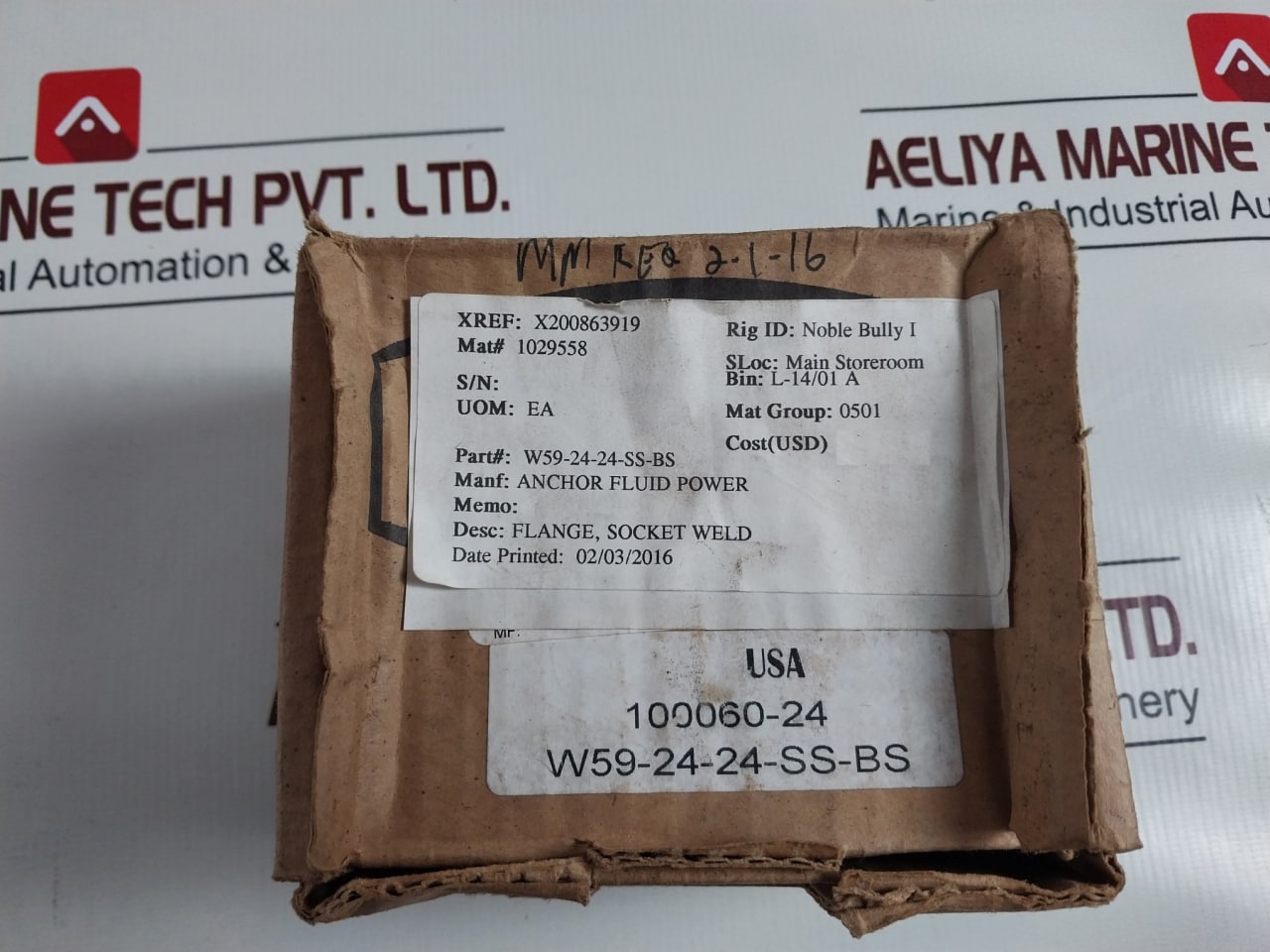 Anchor Fluid Power W59-24-24-ss-bs Hydraulic Adapter Block/ Flange