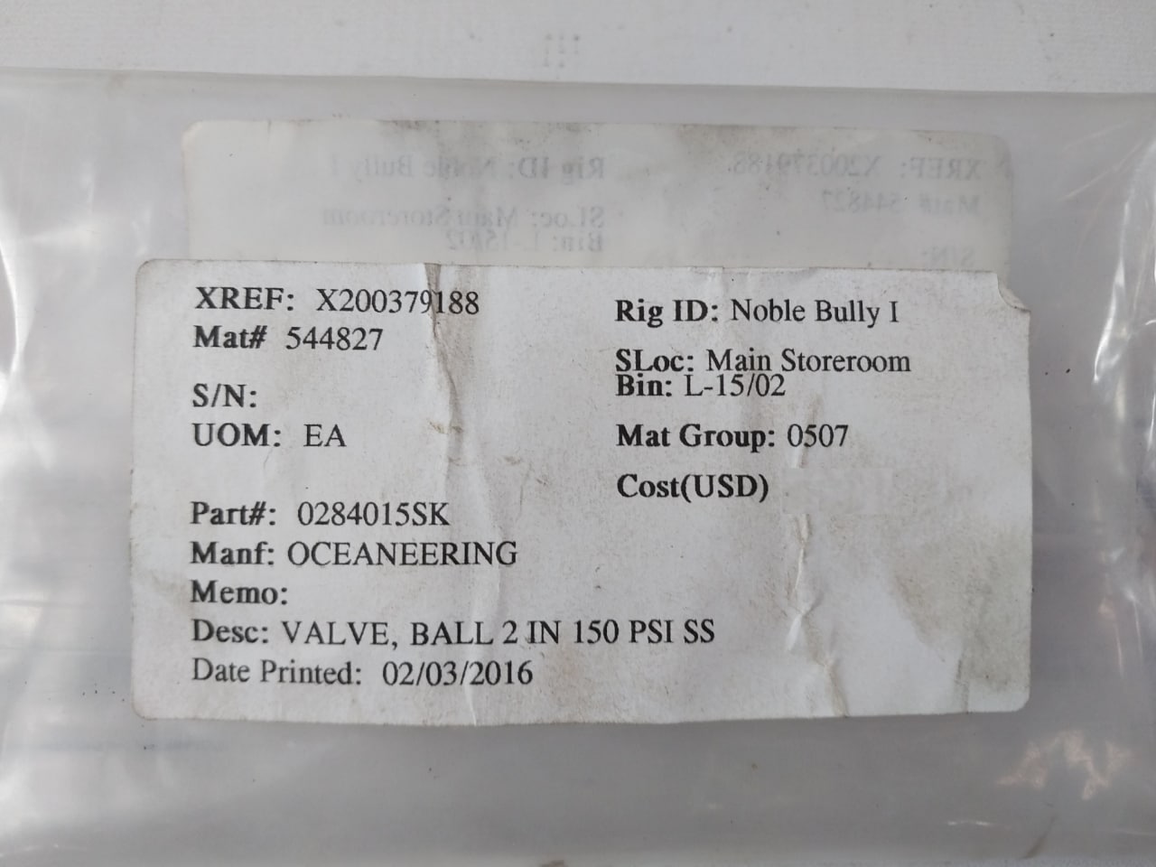 Oceaneering 0284015-sk Seal Kit